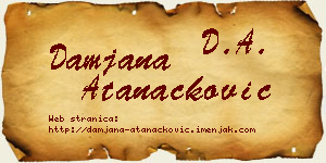 Damjana Atanacković vizit kartica